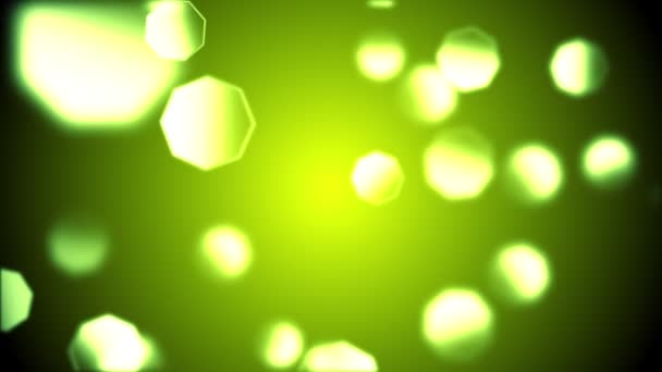 Fond Abstrait Avec Animation Ralenti Délicates Lumières Octogonales Jaune Vert — Video