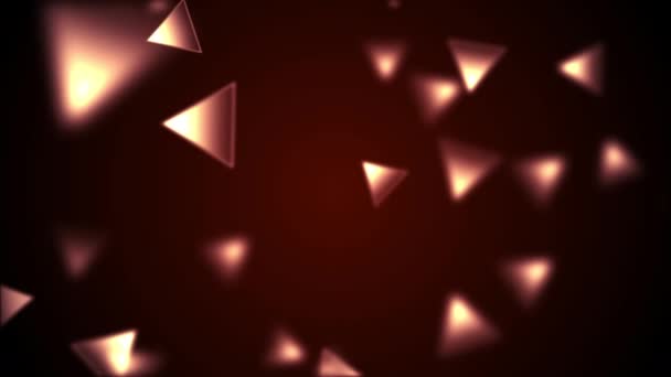 Abstrakter Hintergrund Mit Animation Zeitlupe Zarter Orangeroter Dreieck Bokeh Lichter — Stockvideo