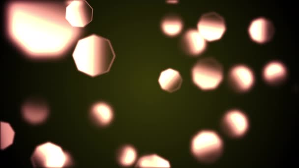 Fondo Abstracto Con Animación Cámara Lenta Delicadas Luces Bokeh Octagon — Vídeos de Stock