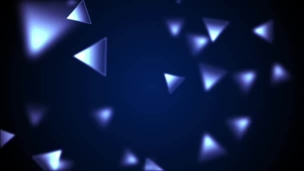 Sfondo Astratto Con Animazione Rallentata Delicate Luci Blue Triangle Bokeh — Video Stock