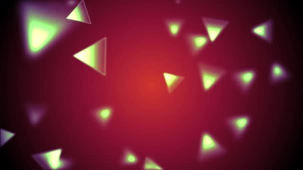 Abstract Background Animation Slow Motion Delicate Red Green Hexagon Bokeh — Stock Video