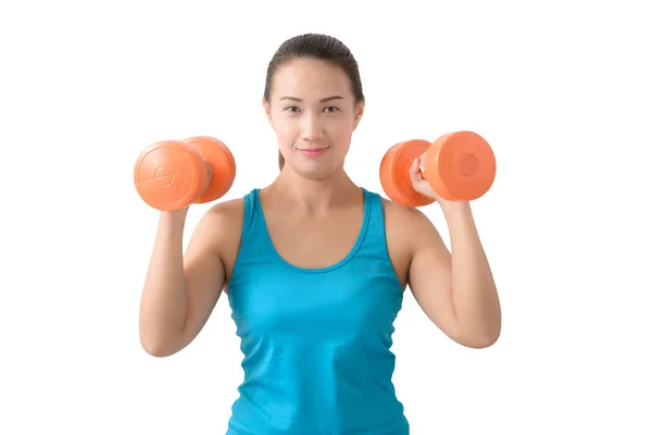 Vrouw trainen met een gewicht van de halter — Stockfoto