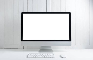 çalışma alanı arka plan boş beyaz ekran modern masaüstü comp ile
