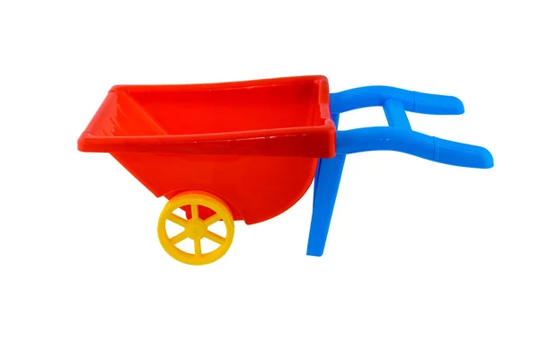 Strandspielzeug für Kinder, Wagen isoliert auf weißem Hintergrund — Stockfoto