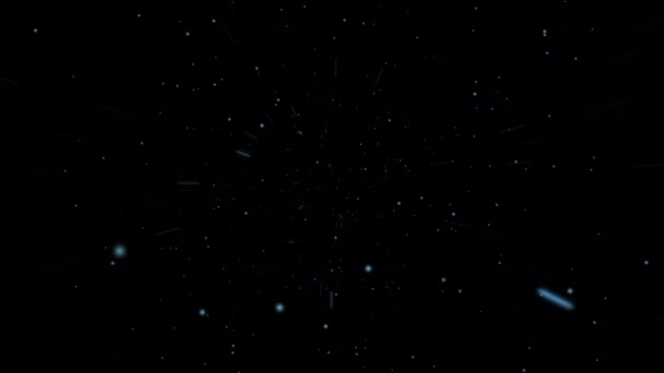 Abstract Background Black Blue Star Space Travelling Speed Light — Stock Video