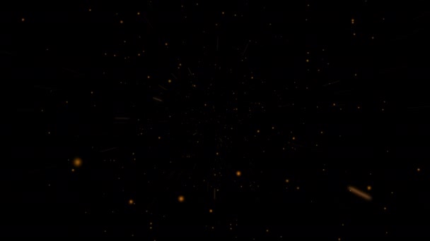 Abstract Background Black Orange Star Space Travelling Speed Light — Stock Video