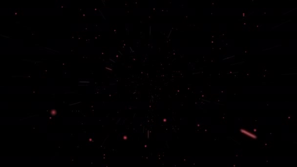 Abstract Background Black Red Star Space Travelling Speed Light — Stock Video