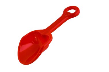 çocukların plaj oyuncakları, kırmızı maça izole üzerinde beyaz arka plan