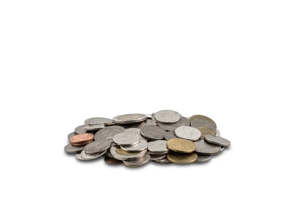 A pile of coins isolated on white background — Stock Photo, Image