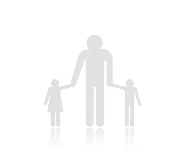 Paper cut of family isolated on white background — Stock Photo, Image