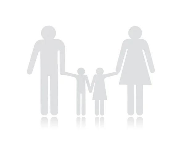 Paper cut of family isolated on white background — Stock Photo, Image