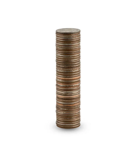 Coin stacks as a graph isolated on white background — Stock Photo, Image