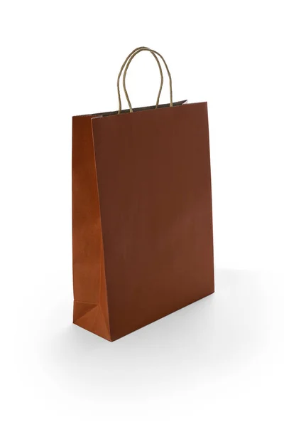 흰색 배경에 고립 된 빨간 종이 쇼핑 가방 — 스톡 사진