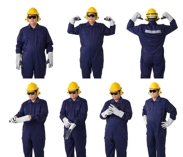 Collection set of Full body portrait of a worker in Mechanic Jum — Stock Photo, Image