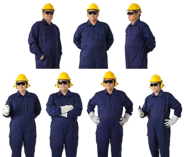 Collection set of Full body portrait of a worker in Mechanic Jum — Stock Photo, Image