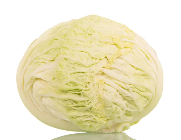 Round white cabbage isolated on white. — Stock Photo, Image