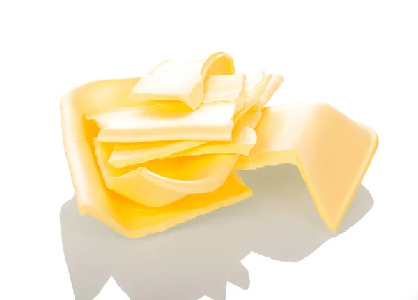 Piece of tray for food products made from yellow foam plastic — Stock Photo, Image
