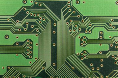 Printed circuit board, shown close-up