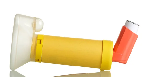 Inhalator z maską dla niemowląt, izolowany na biało — Zdjęcie stockowe