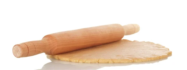 Strato Pasta Formato Pronto Affettare Biscotto Isolato Sfondo Bianco — Foto Stock