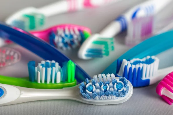 Different Types Toothbrushes Presented Close — Stock Photo, Image