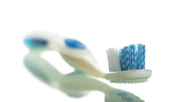 Ручна Зубна Щітка Скребком Очищення Язика Показана Крупним Планом — стокове фото