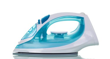 Beyaz üzerine izole edilmiş ev kullanımı için işlevsel elektrikli ütü