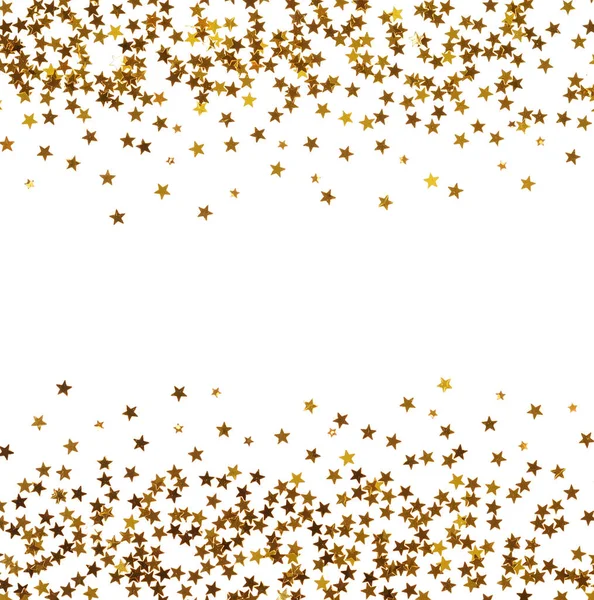Kleine goldene Sternchen schön gefüttert, auf weiß — Stockfoto