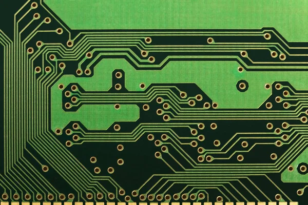 Placa Circuito Impreso Con Orificios Para Montaje Muestra Primer Plano —  Fotos de Stock