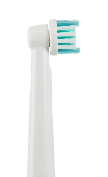 在白色背景上隔离的电动牙刷 后续行动 — 图库照片