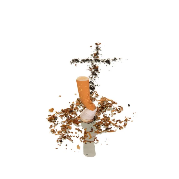 Используемые Сигареты Курение Опасно Здоровья Изолированы Белом Фоне — стоковое фото