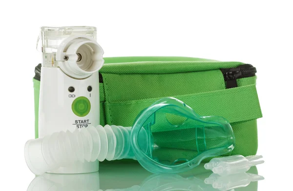 Ultraljuds Elektronisk Mesh Nebulisator Och Pediatrisk Mask Extra Injektionsflaska Med — Stockfoto