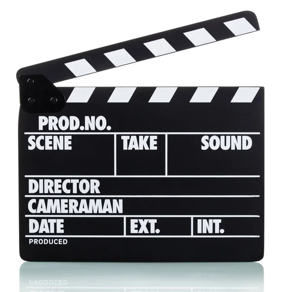 Clapper Board Isolated White Clipping Path Included — Stock Photo, Image