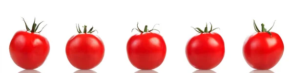 Cherry Tomaten Close Geïsoleerd Witte Achtergrond — Stockfoto