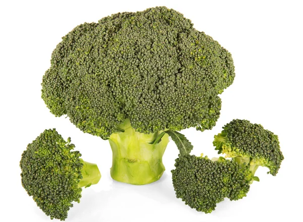 Färsk Broccoli Detaljbild Isolerat Vit Bakgrund — Stockfoto