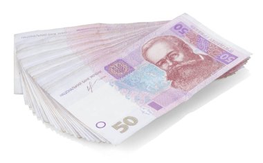 Ukrayna parası 50 UAH değerinde. beyaz arkaplanda izole.