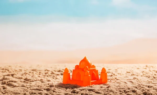 Castelo Plástico Areia Frente Mar — Fotografia de Stock