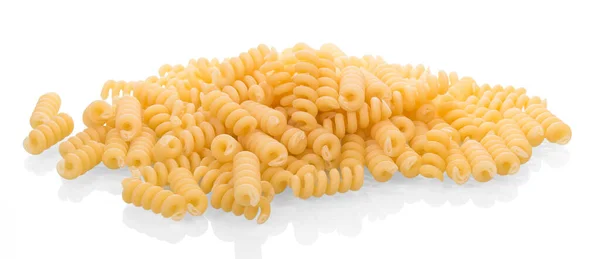 Pile Spiral Pasta Closeup Isolated White Background — Stock Photo, Image