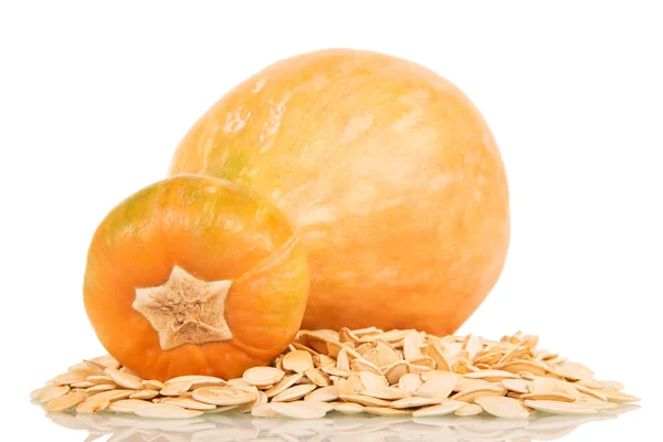 Ripe Pumpkin Seeds Closeup Isolated White Background — Stock Photo, Image