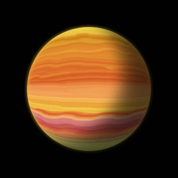 Exoplanet med svart bakgrund Stockbild