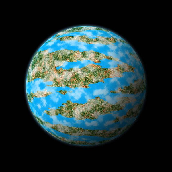Exoplanet With Black Background