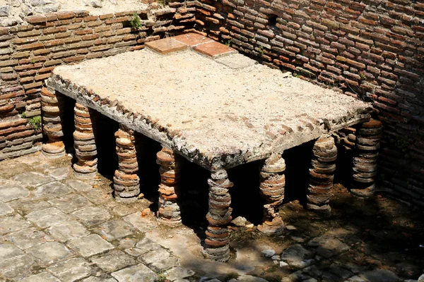 Antiguas Ruinas Baños Romanos Butrint Famoso Centro Arqueológico Albanés Protegido — Foto de Stock