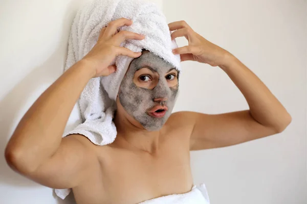 Bubbel Syre Träkol Svart Mask Ansiktsbehandling Populära Sheet Mask Blemish — Stockfoto