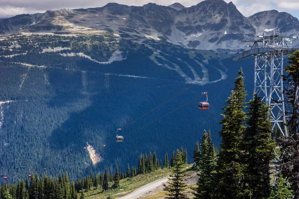 Magnifique Plan Grand Angle Point Départ Peak Cablecar Whistler Canada — Photo