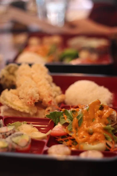 Vertical Closeup Shot Plate Japanese Food — Stock Photo, Image