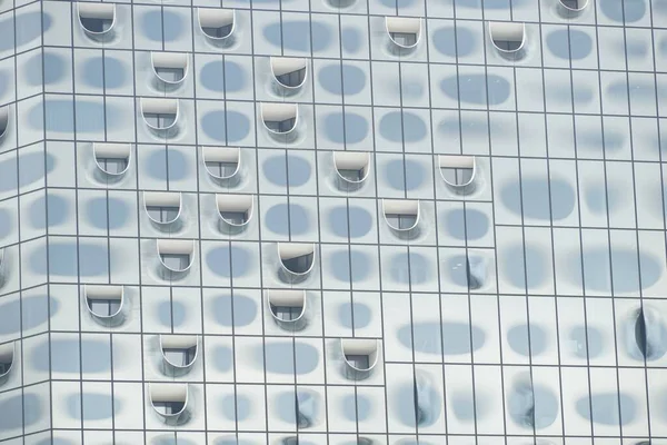 Krásný Záběr Zeď Moderní Architektonické Budovy Kulatými Okny — Stock fotografie