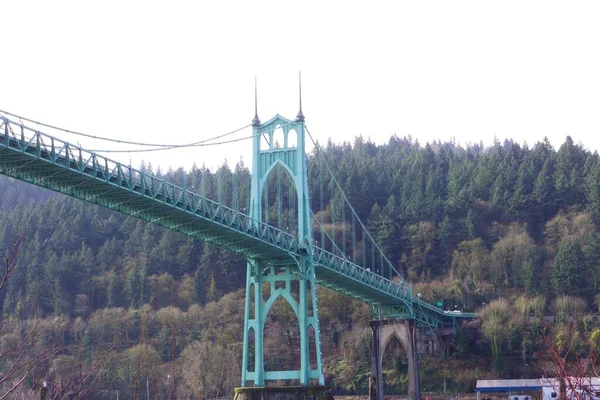 Famoso Johns Bridge Circondato Una Foresta Portland Oregon Stati Uniti — Foto Stock