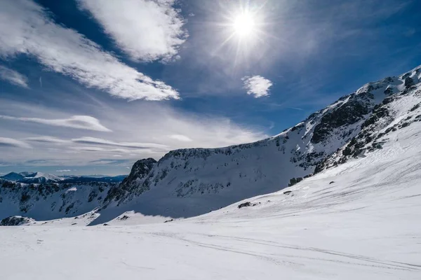 Ekscytujące Ujęcie Śnieżnych Gór Niedere Tauern Austria — Zdjęcie stockowe