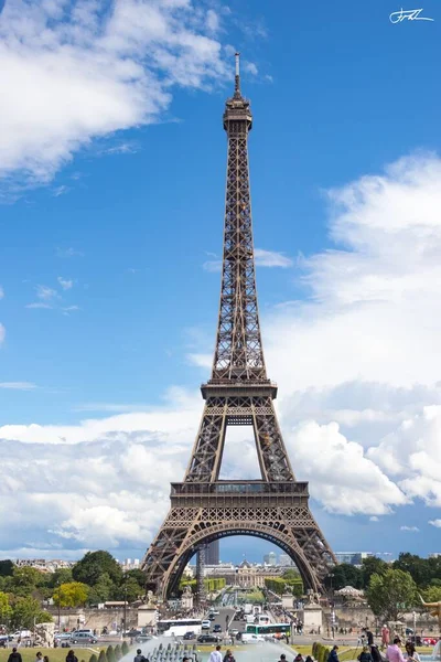 Paris França Set 2019 Torre Eiffel Desde Início Rua — Fotografia de Stock