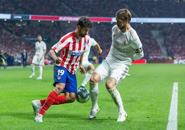 Madrid Spagna Settembre 2019 Diego Costa Sergio Ramos Durante Atletico — Foto Stock